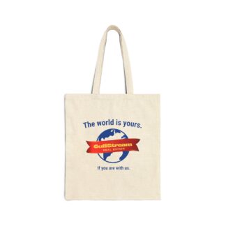 The World Is Yours Canvas Tote Bag — Retro Travel Logo Cotton Shopper